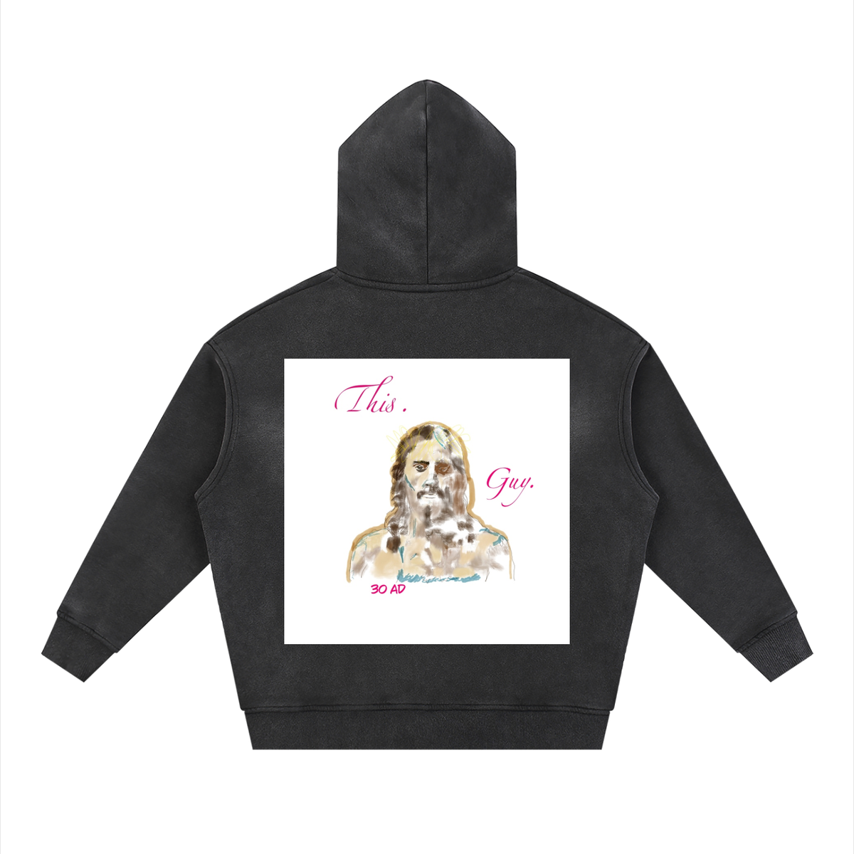 This. Guy. (Back) Sunfade Two-way Zipper Boxy Fleece Hoodie