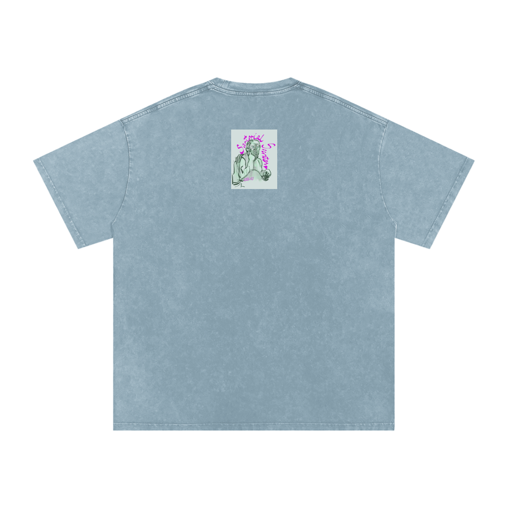 Sartorial Socrates Logo Snow Washed Oversized Cotton T-Shirt