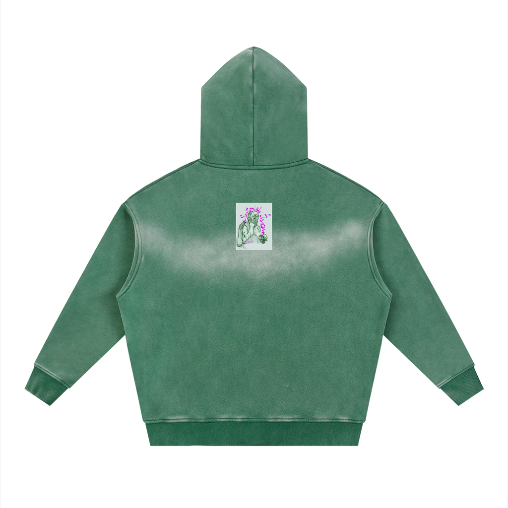 Mini Solzhenitsyn Sunfade Two-way Zipper Boxy Fleece Hoodie
