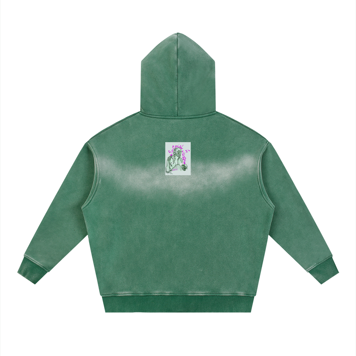 Mini Solzhenitsyn Sunfade Two-way Zipper Boxy Fleece Hoodie