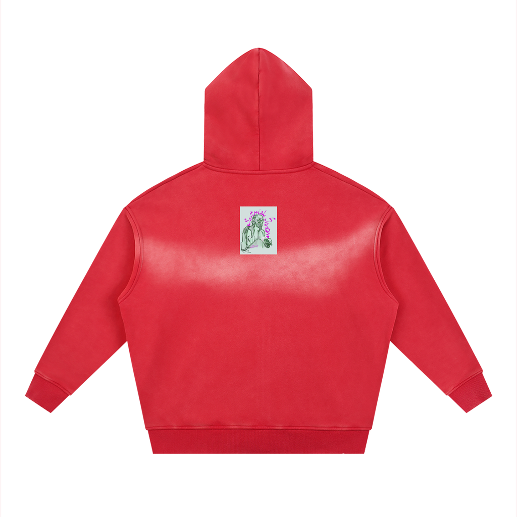 Mini Solzhenitsyn Sunfade Two-way Zipper Boxy Fleece Hoodie