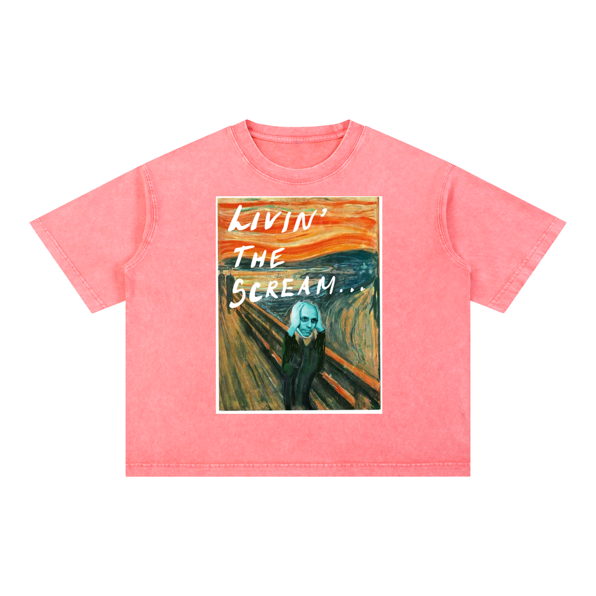 Livin the Scream Mineral Wash Boxy Cotton T-Shirt