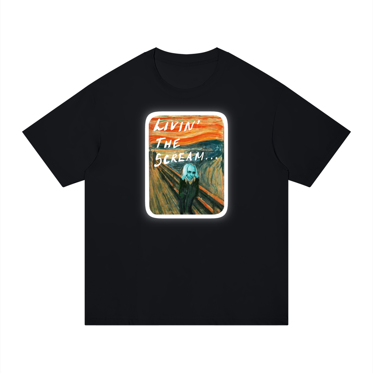 Living the Scream Rounded Unisex Regular Fit Cotton T-Shirt