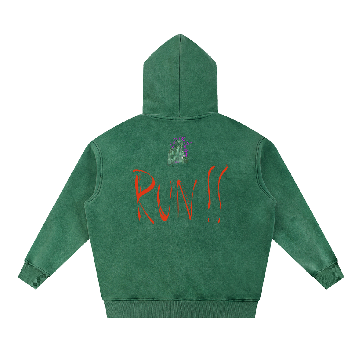 If You See Four Horses.... Snow Wash Fleece Oversize Hoodie
