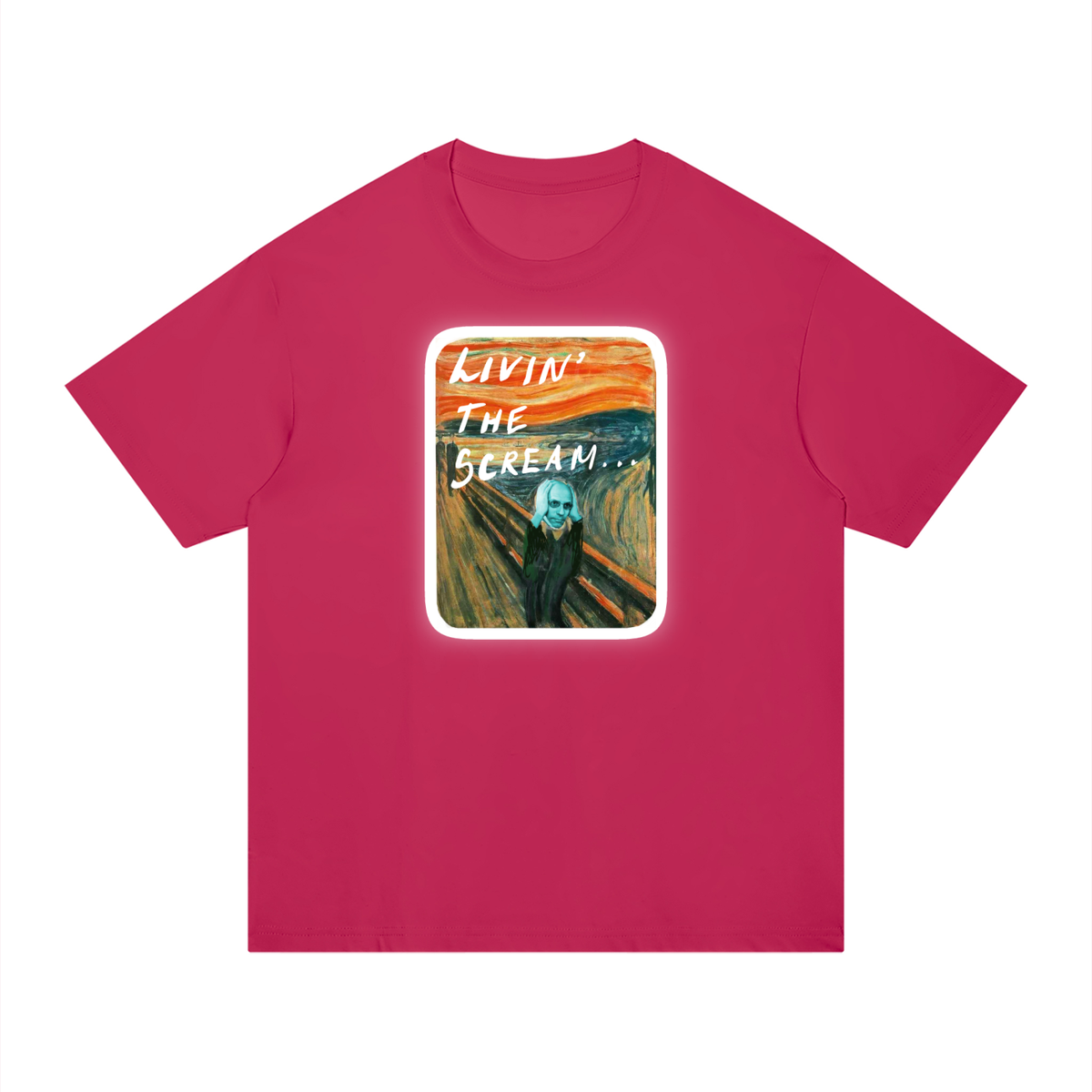 Living the Scream Rounded Unisex Regular Fit Cotton T-Shirt