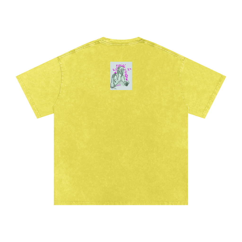 Sartorial Socrates Logo Snow Washed Oversized Cotton T-Shirt