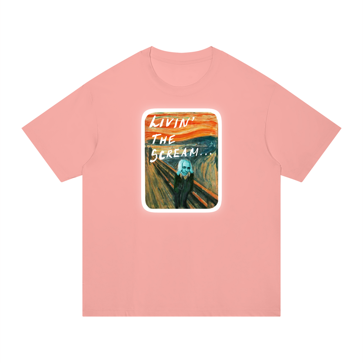 Living the Scream Rounded Unisex Regular Fit Cotton T-Shirt