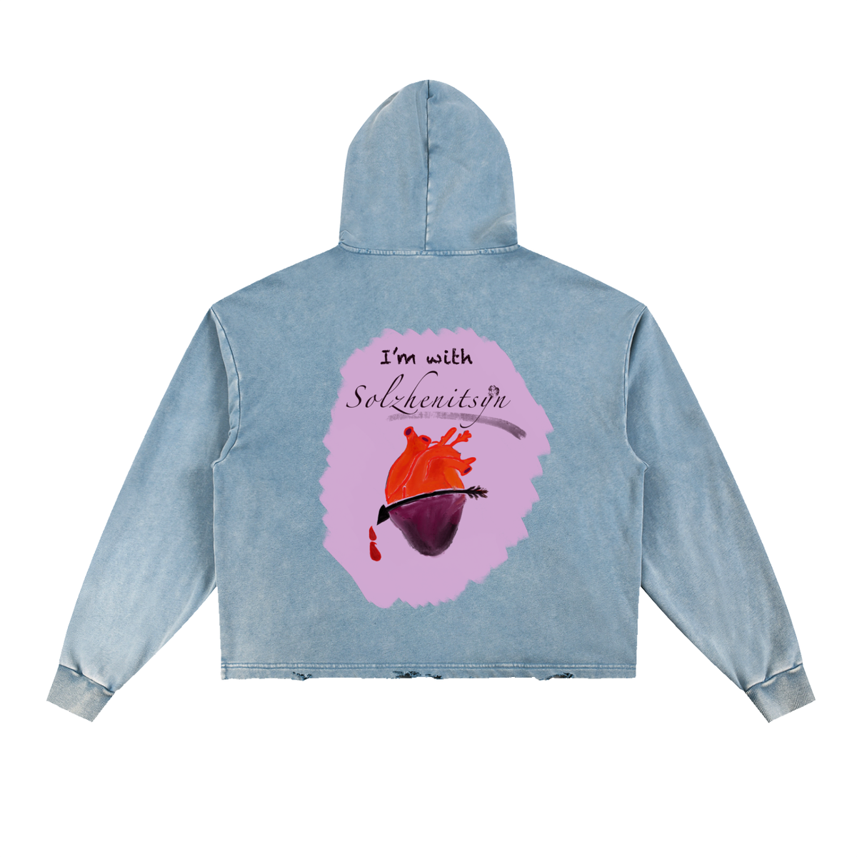 I'm With Solzhenitsyn Vintage Washed Frayed-Hem Hoodie