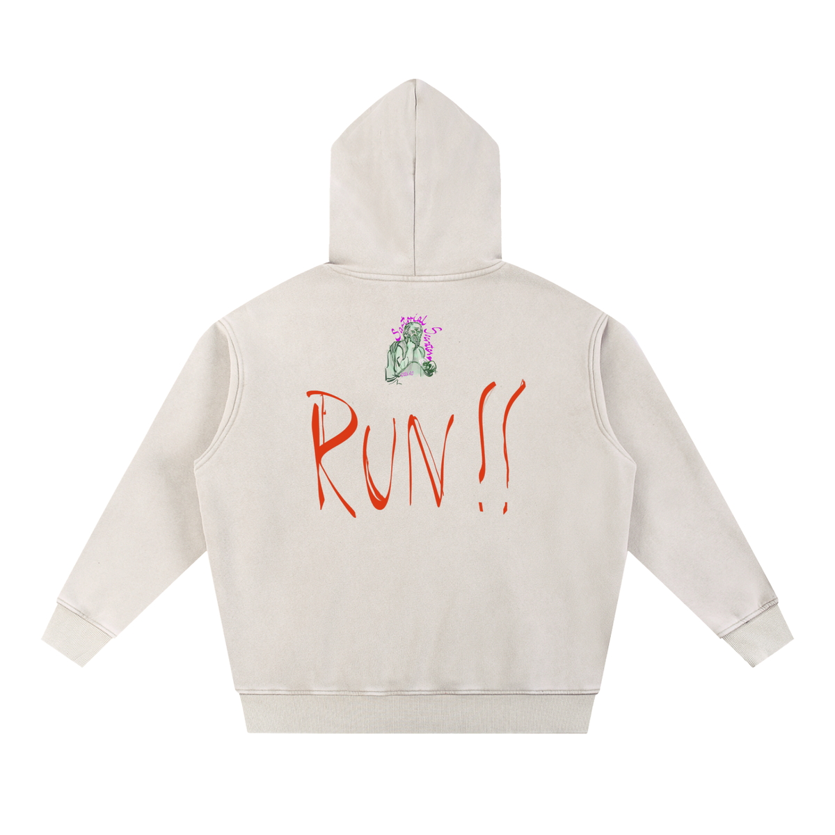 If You See Four Horses Snow Wash Fleece Oversize Hoodie