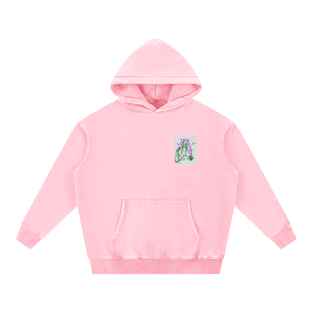 Utopia For Dummies Snow Wash Fleece Oversize Hoodie