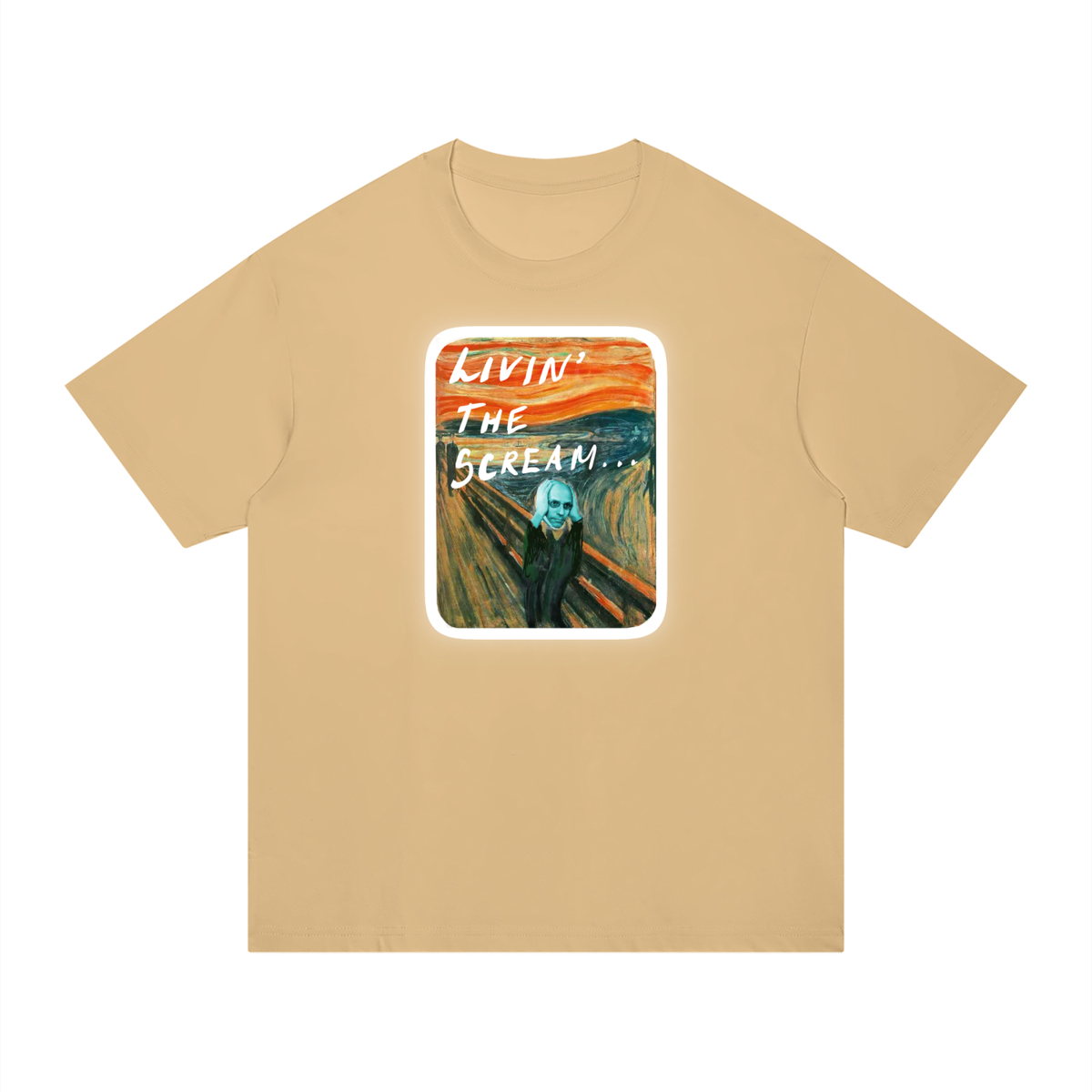 Living the Scream Rounded Unisex Regular Fit Cotton T-Shirt