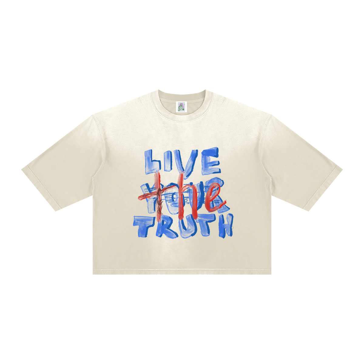 Live the Truth Unisex Vintage Wash Sunfade Boxy T-Shirt