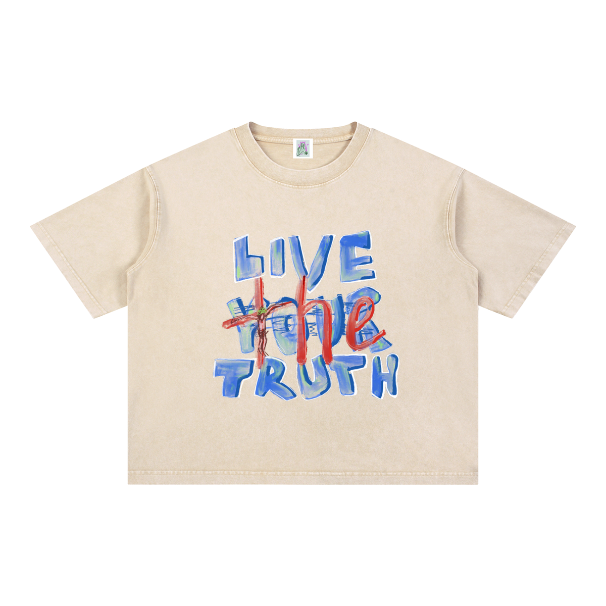 Live The Truth Mineral Wash Boxy Cotton T-Shirt