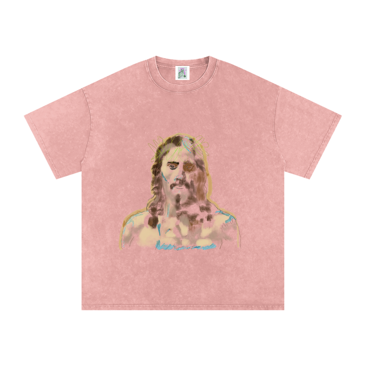 This. Guy. Big Logo Snow Washed Oversized Cotton T-Shirt