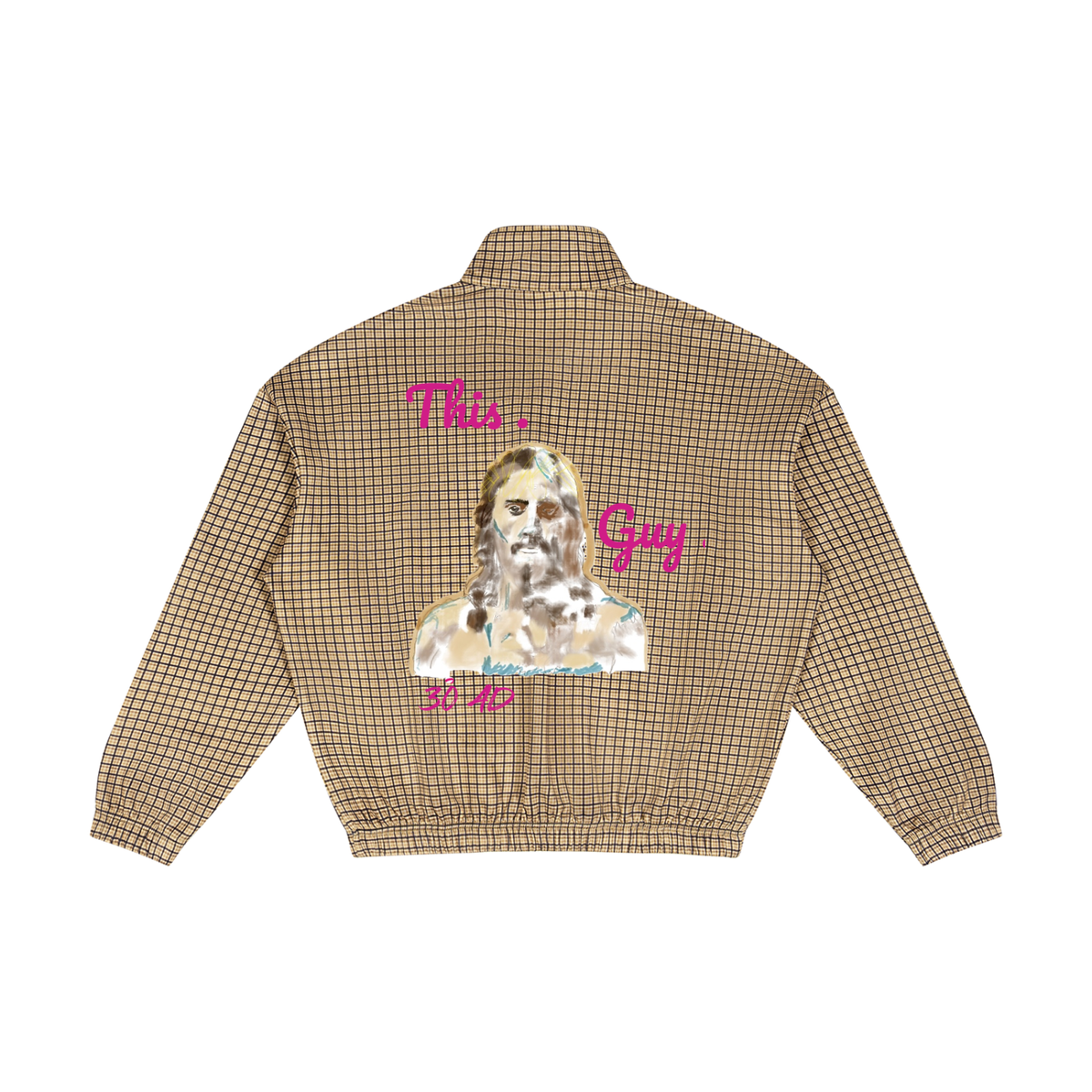 This Guy (Back) Unisex Plaid Quarter-Zip Sweatshirt