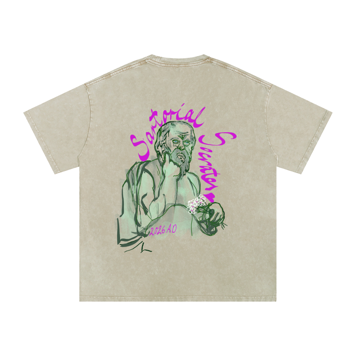 This. Guy. Big Logo Snow Washed Oversized Cotton T-Shirt