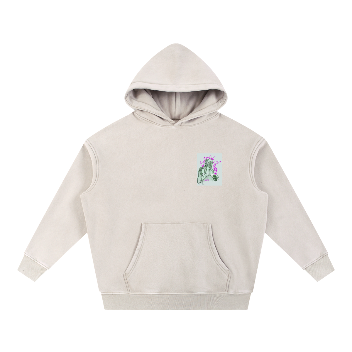Utopia For Dummies Snow Wash Fleece Oversize Hoodie