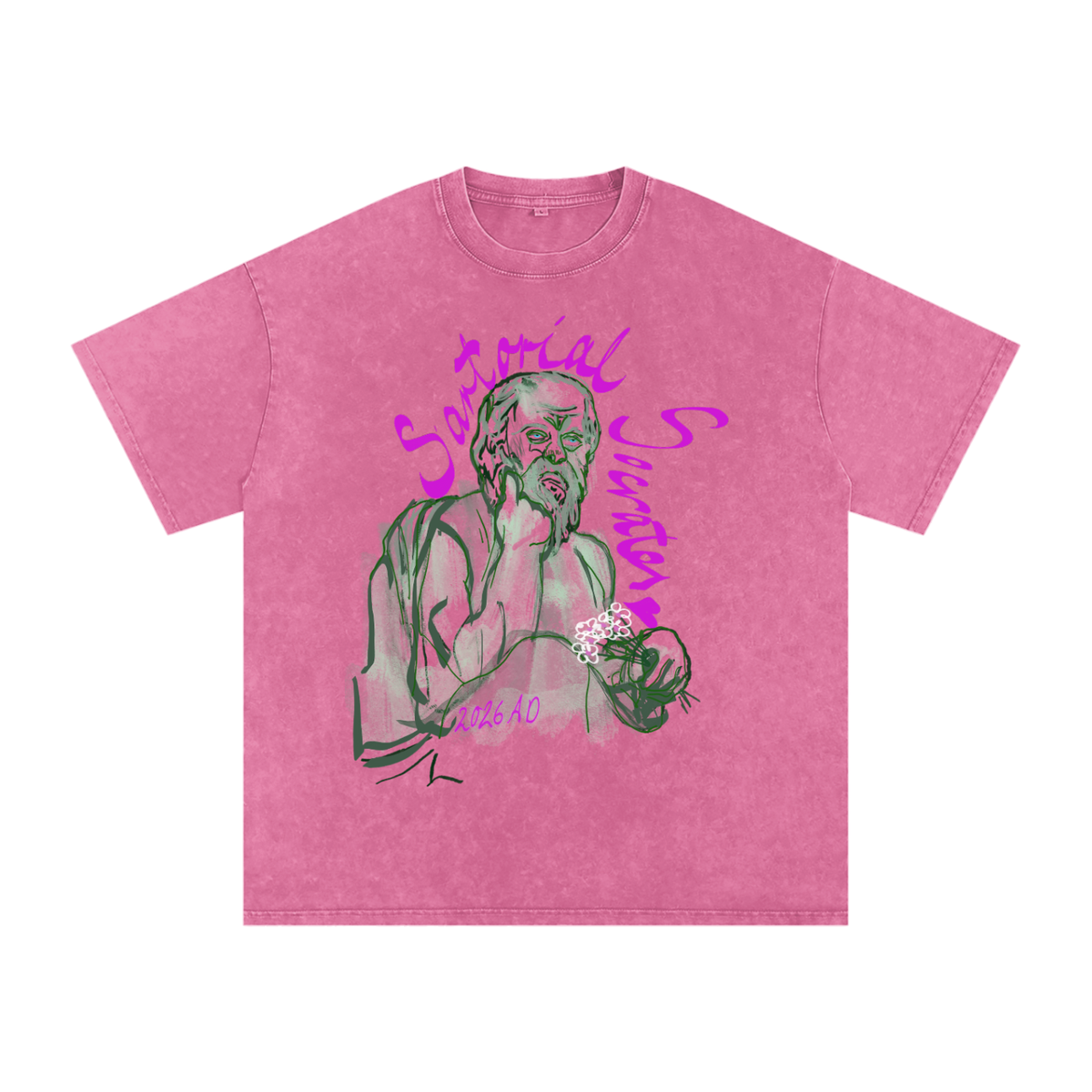 Sartorial Socrates Snow Washed Oversized Cotton T-Shirt