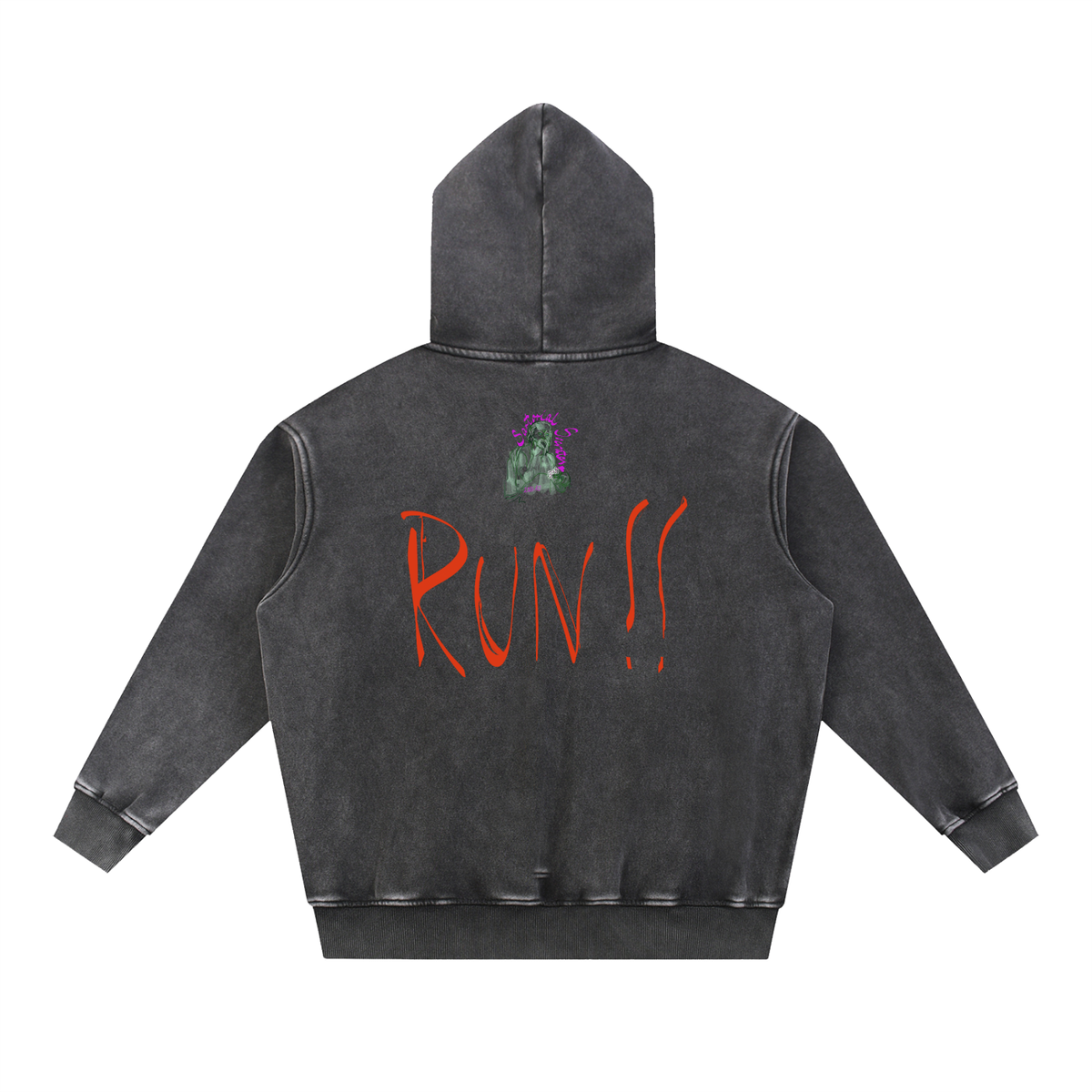 If You See Four Horses Snow Wash Fleece Oversize Hoodie