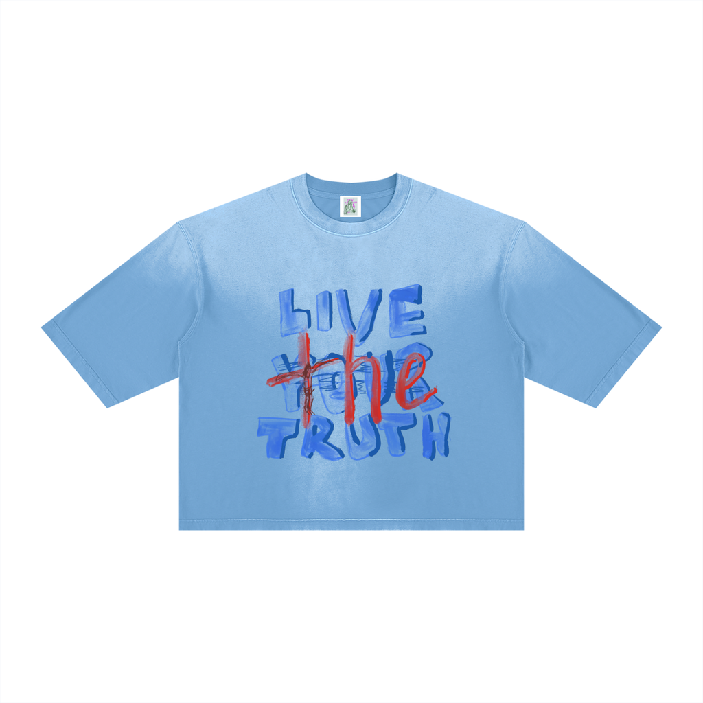 Live the Truth Unisex Vintage Wash Sunfade Boxy T-Shirt