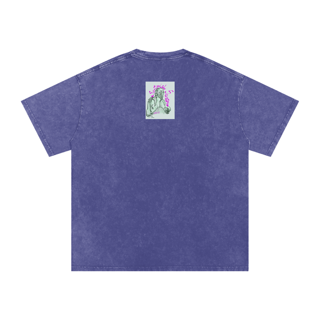 Sartorial Socrates Logo Snow Washed Oversized Cotton T-Shirt
