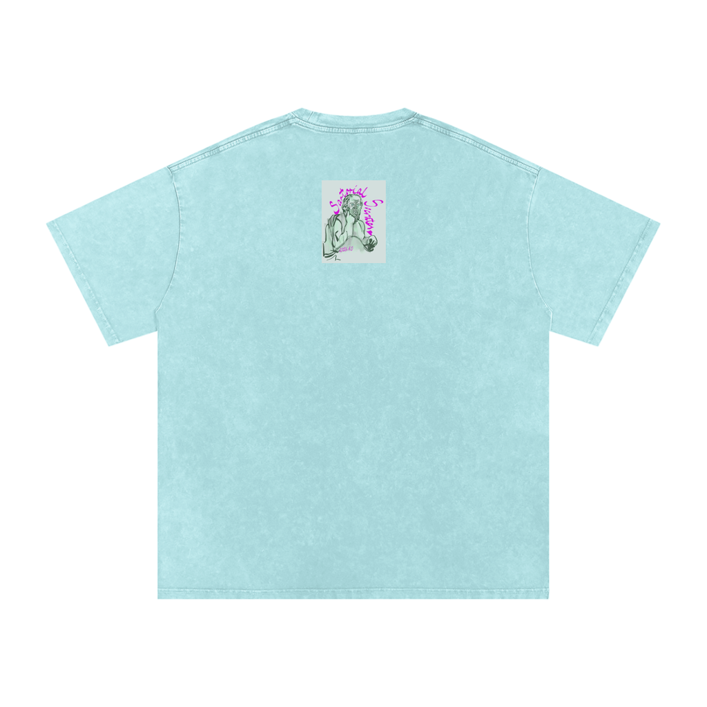 Sartorial Socrates Logo Snow Washed Oversized Cotton T-Shirt