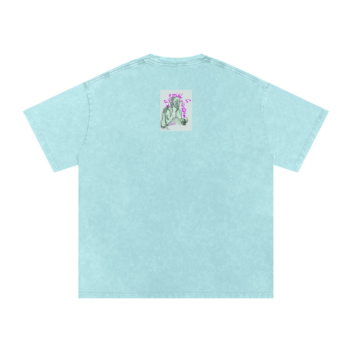 Sartorial Socrates Logo Snow Washed Oversized Cotton T-Shirt