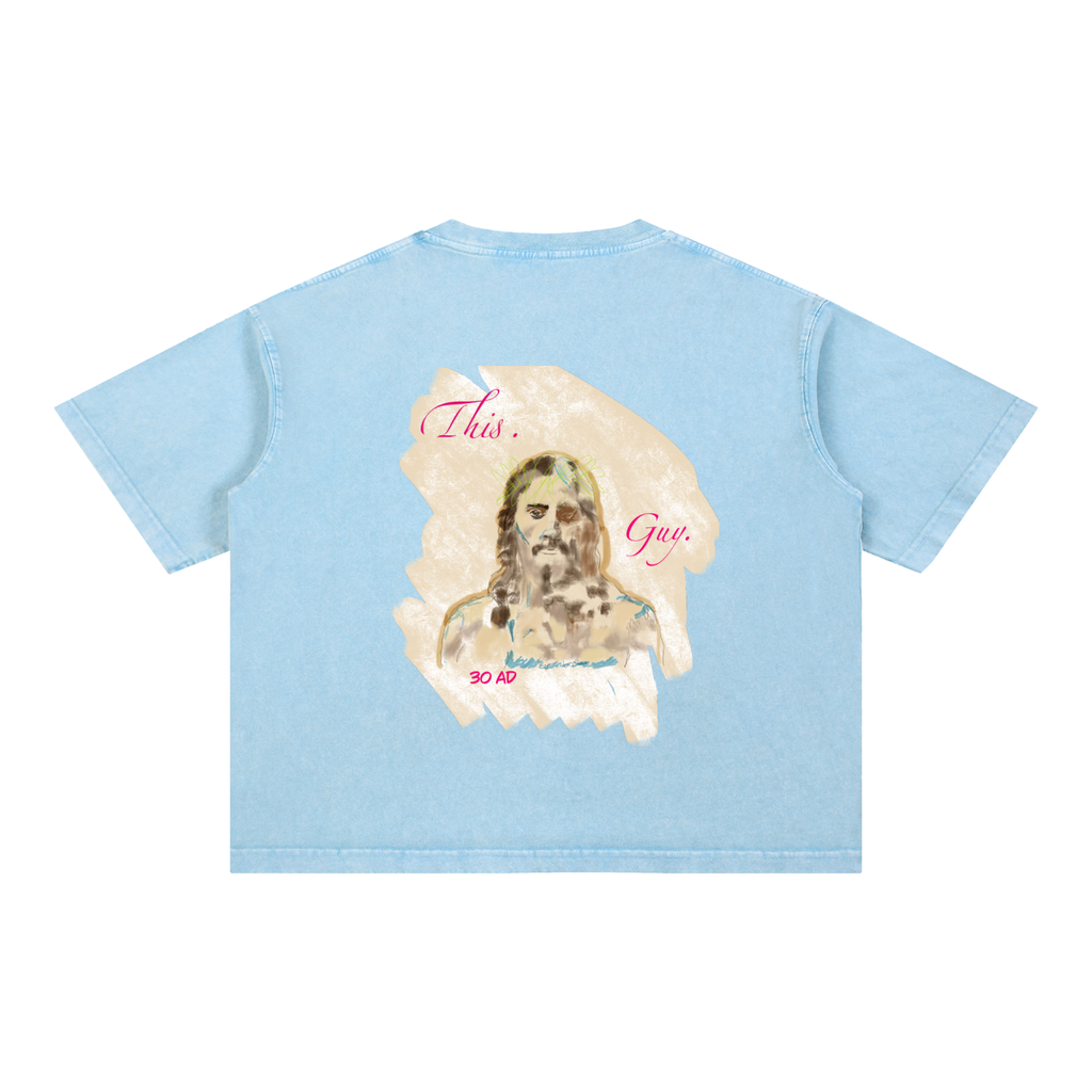 This. Guy. (Back print) Mineral Wash Boxy Cotton T-Shirt