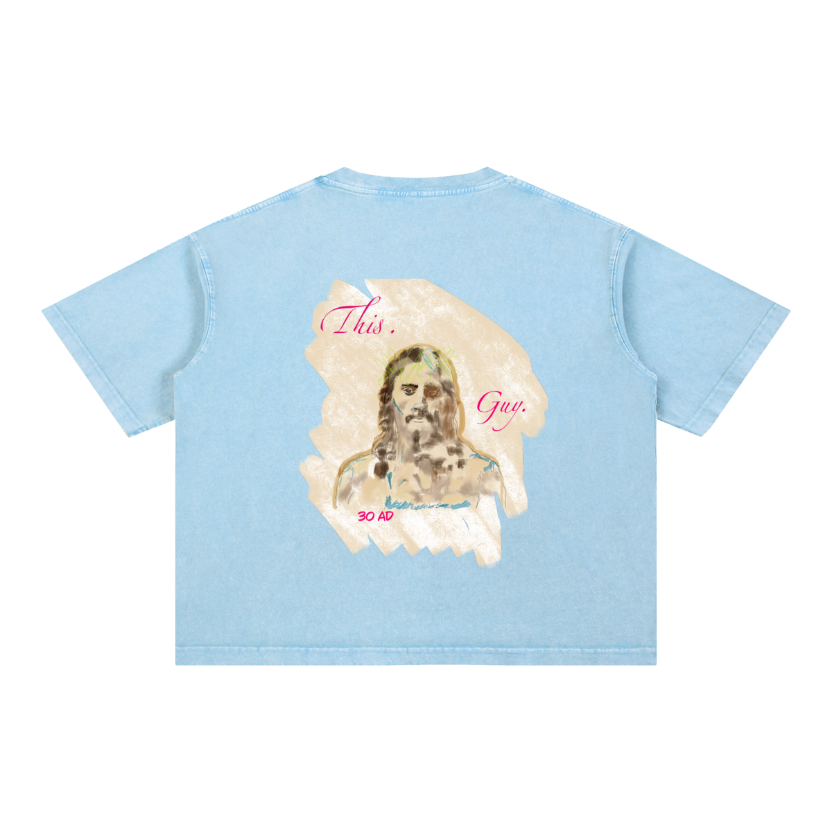 This. Guy. (Back print) Mineral Wash Boxy Cotton T-Shirt