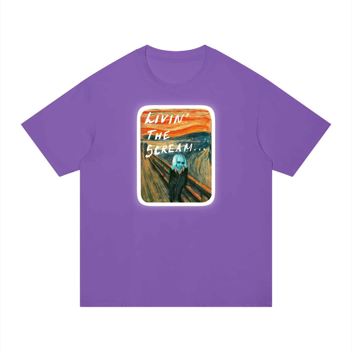 Living the Scream Rounded Unisex Regular Fit Cotton T-Shirt