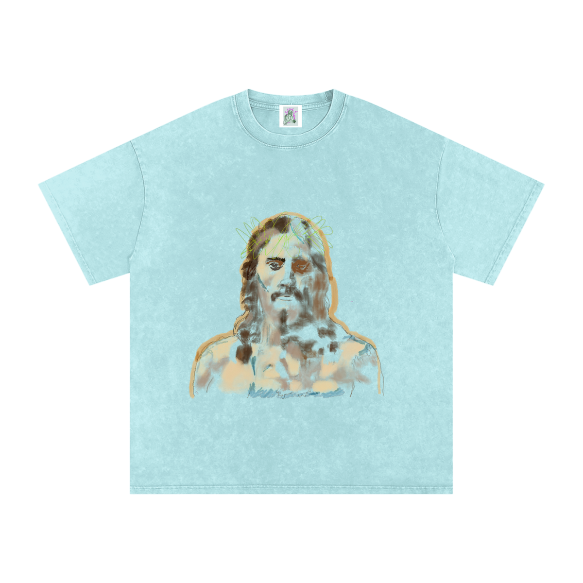 This. Guy. Big Logo Snow Washed Oversized Cotton T-Shirt