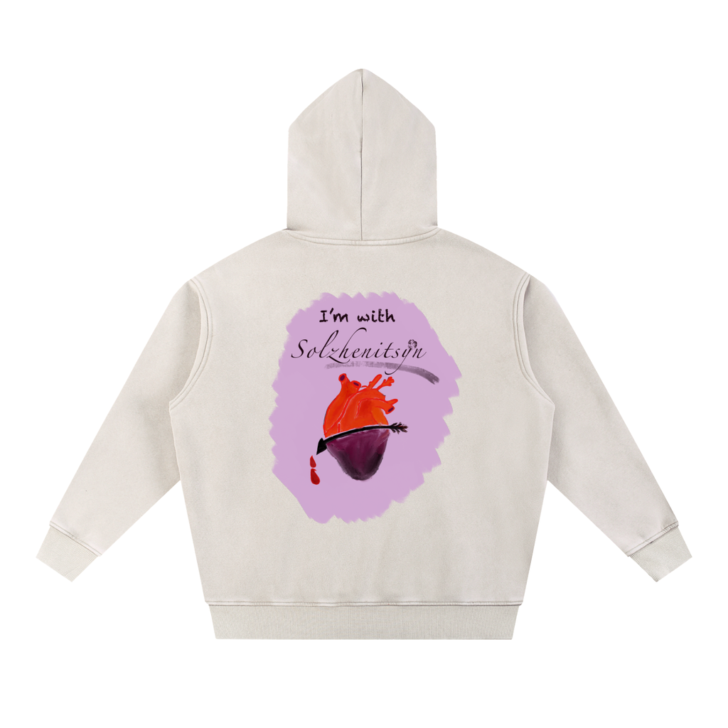I'm With Solzhenitsyn Snow Wash Fleece Oversize Hoodie