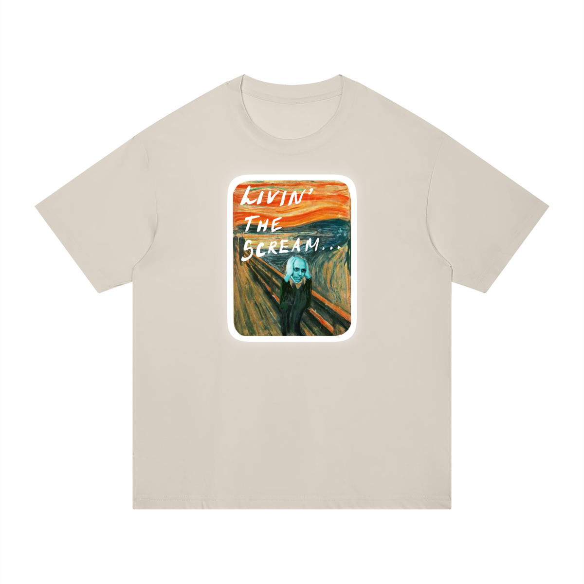 Living the Scream Rounded Unisex Regular Fit Cotton T-Shirt