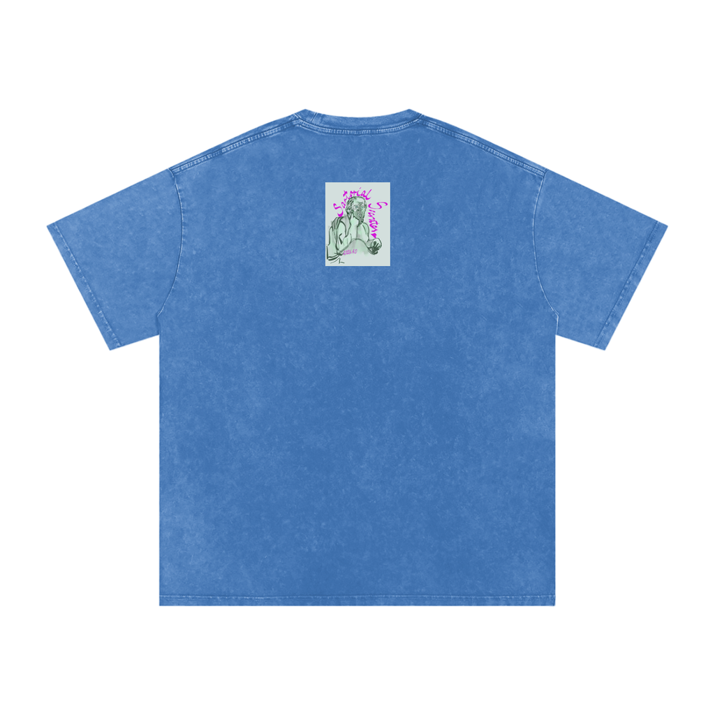 Sartorial Socrates Logo Snow Washed Oversized Cotton T-Shirt