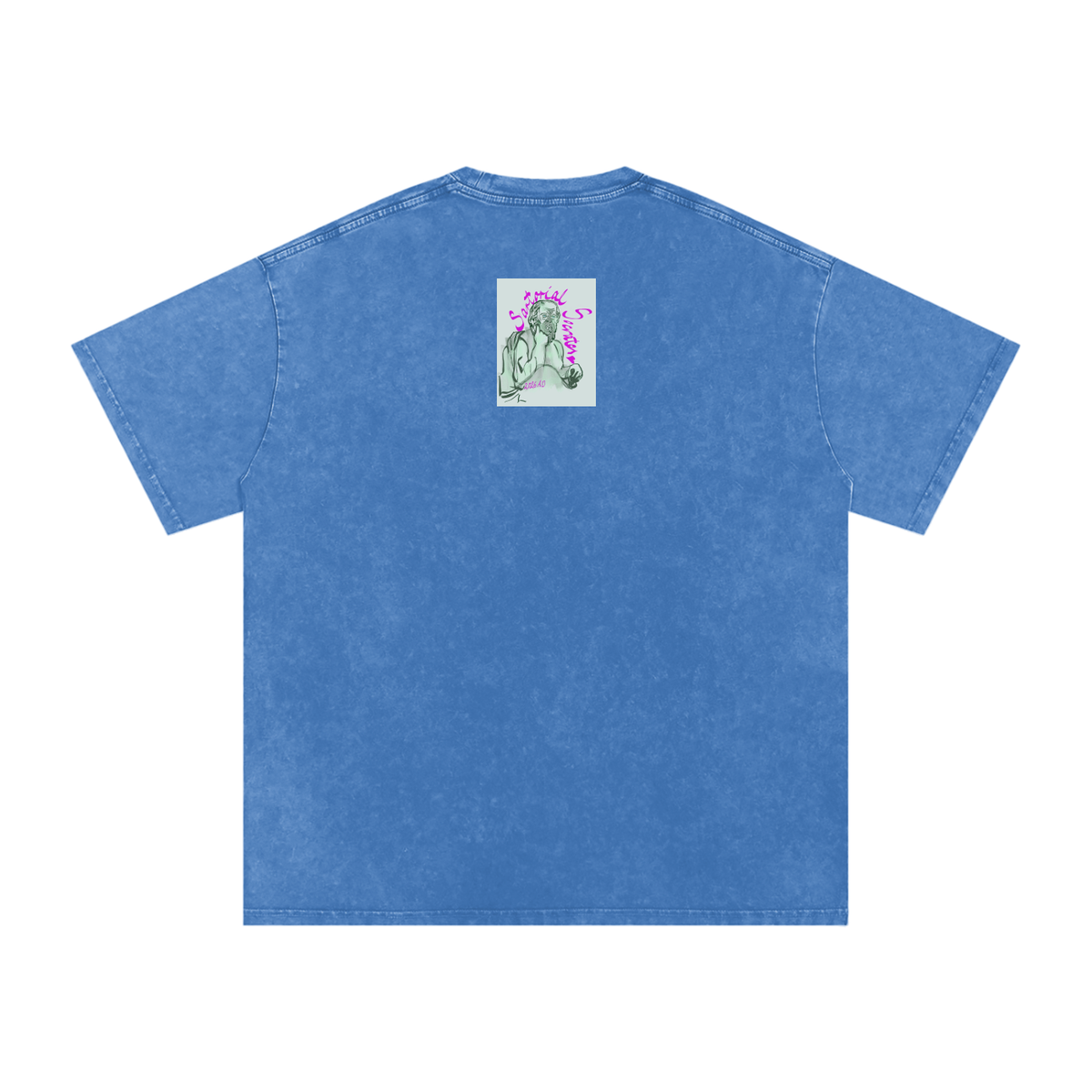 Sartorial Socrates Logo Snow Washed Oversized Cotton T-Shirt