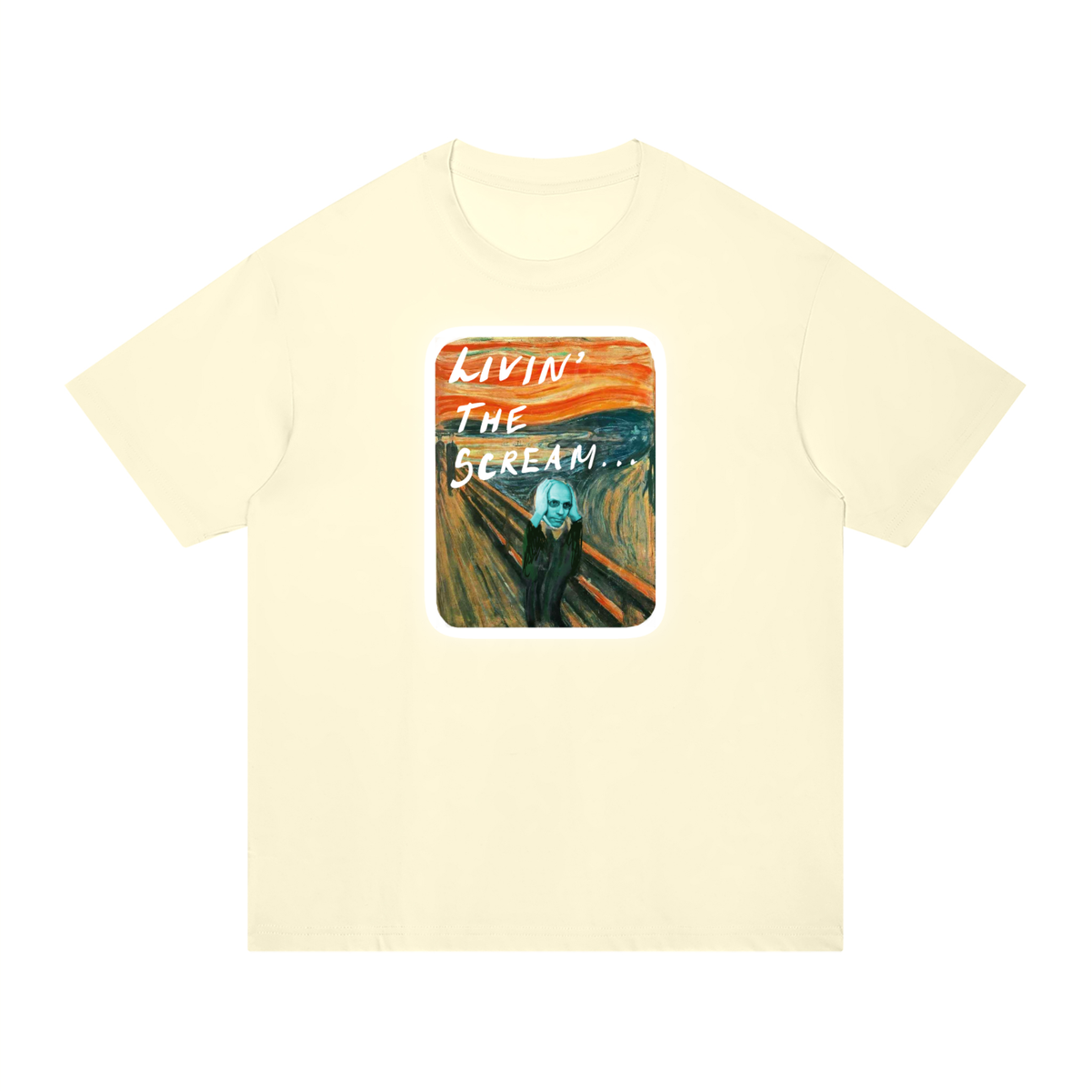 Living the Scream Rounded Unisex Regular Fit Cotton T-Shirt