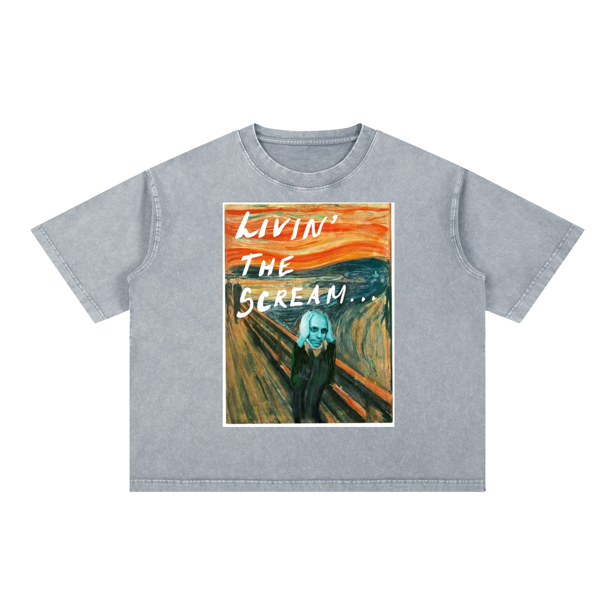 Livin the Scream Mineral Wash Boxy Cotton T-Shirt