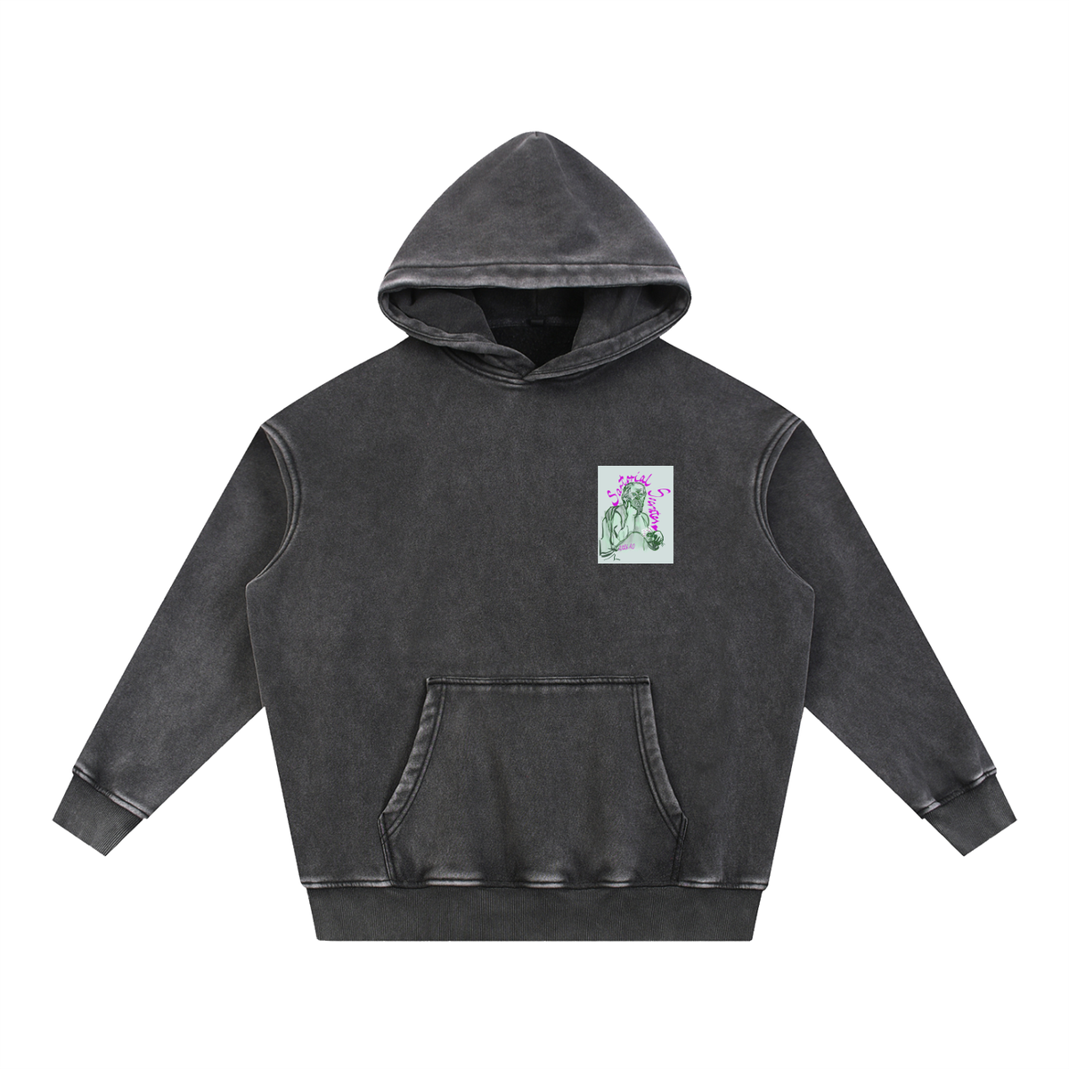 Utopia For Dummies Snow Wash Fleece Oversize Hoodie