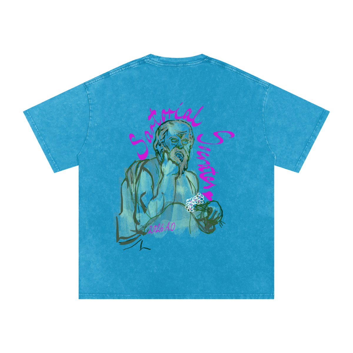 This. Guy. Big Logo Snow Washed Oversized Cotton T-Shirt