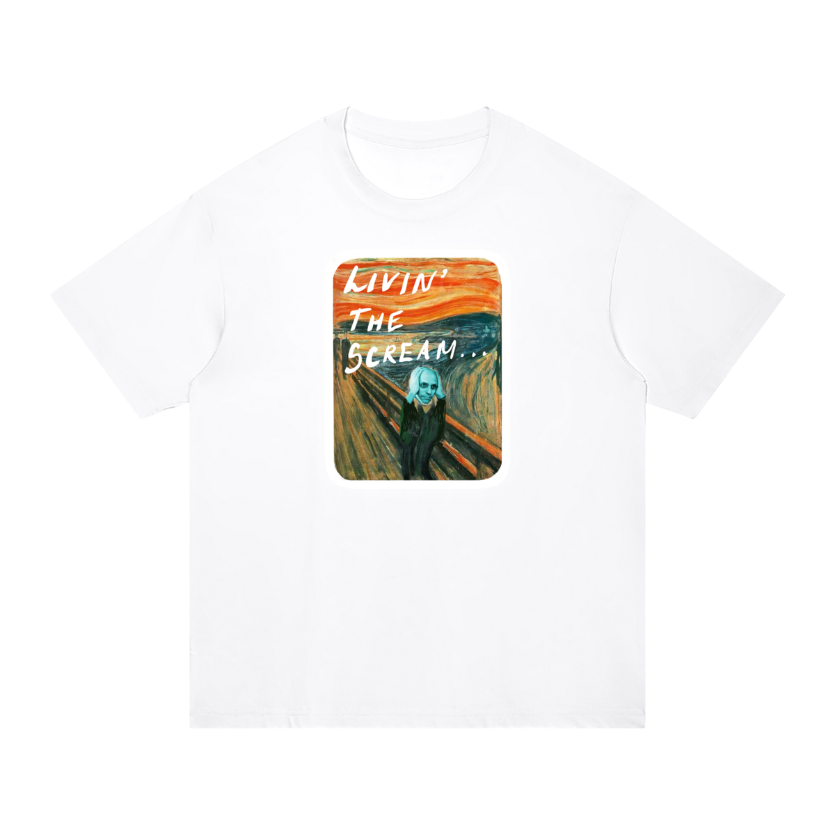 Living the Scream Rounded Unisex Regular Fit Cotton T-Shirt