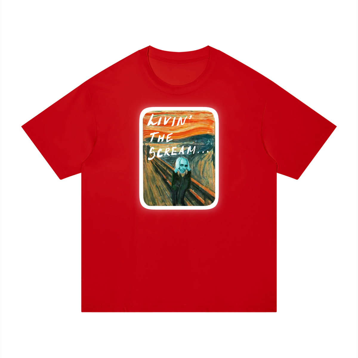 Living the Scream Rounded Unisex Regular Fit Cotton T-Shirt