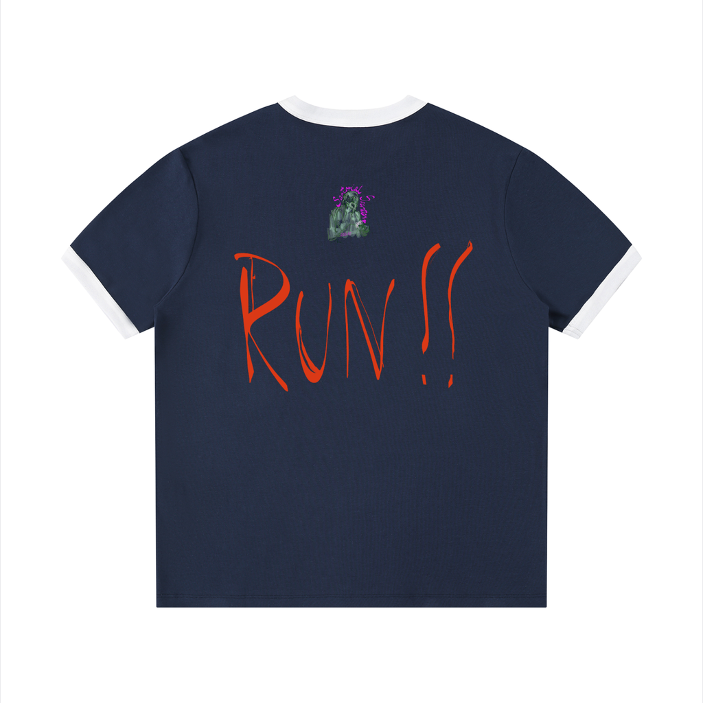 If You See Four Horses Contrast Edge Ribbed Crewneck T-Shirt