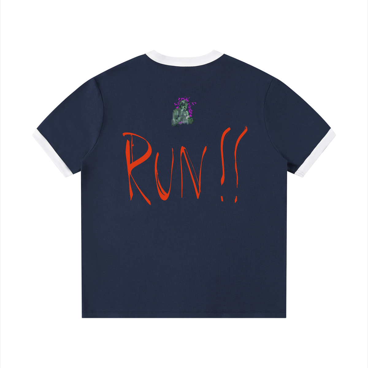 If You See Four Horses Contrast Edge Ribbed Crewneck T-Shirt