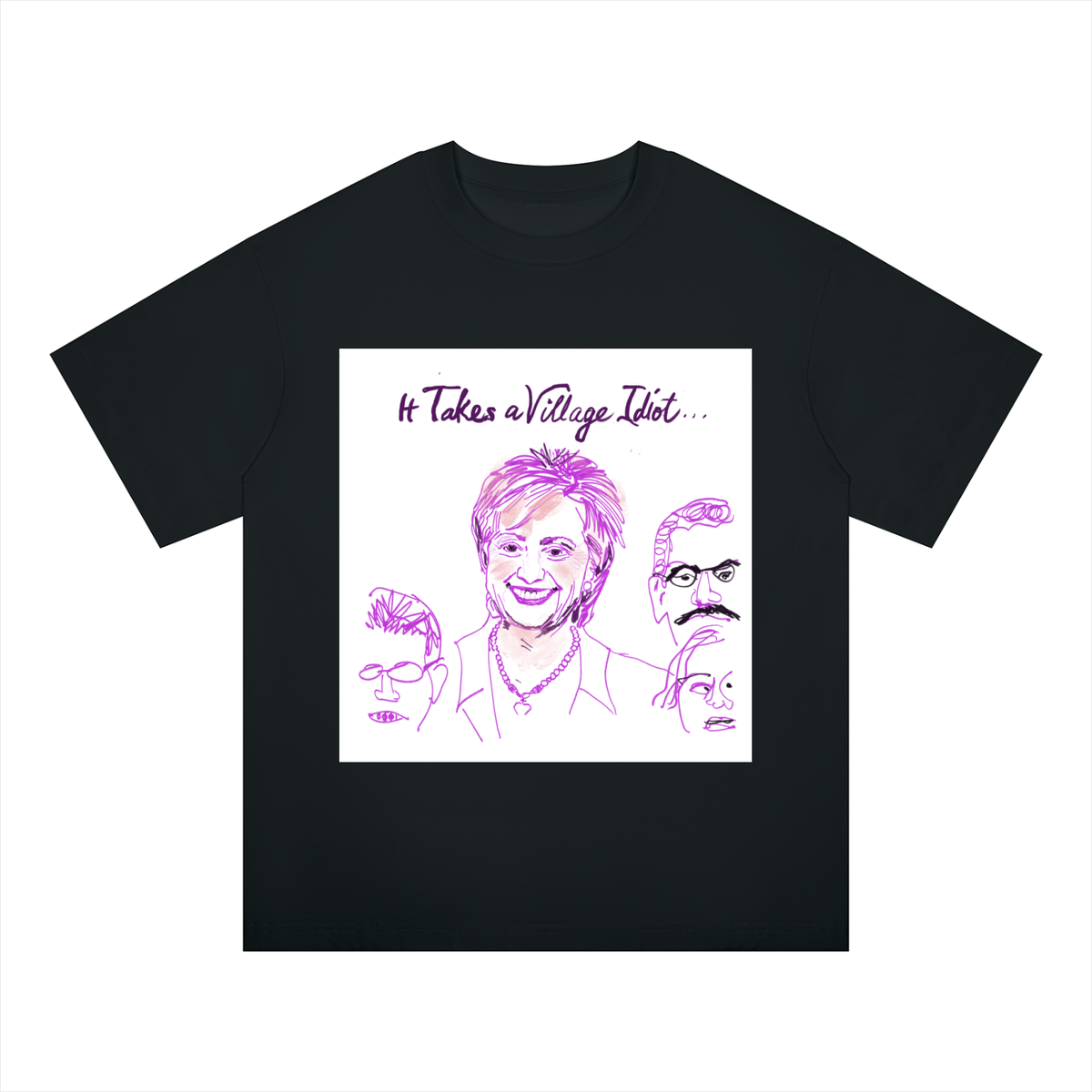 It Takes A Village Idiot Unisex Oversized Drop Shoulder T-Shirt