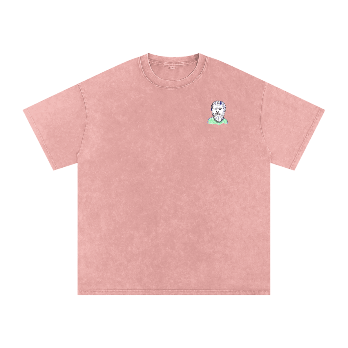 Little Plato Big Logo Snow Washed Oversized Cotton T-Shirt