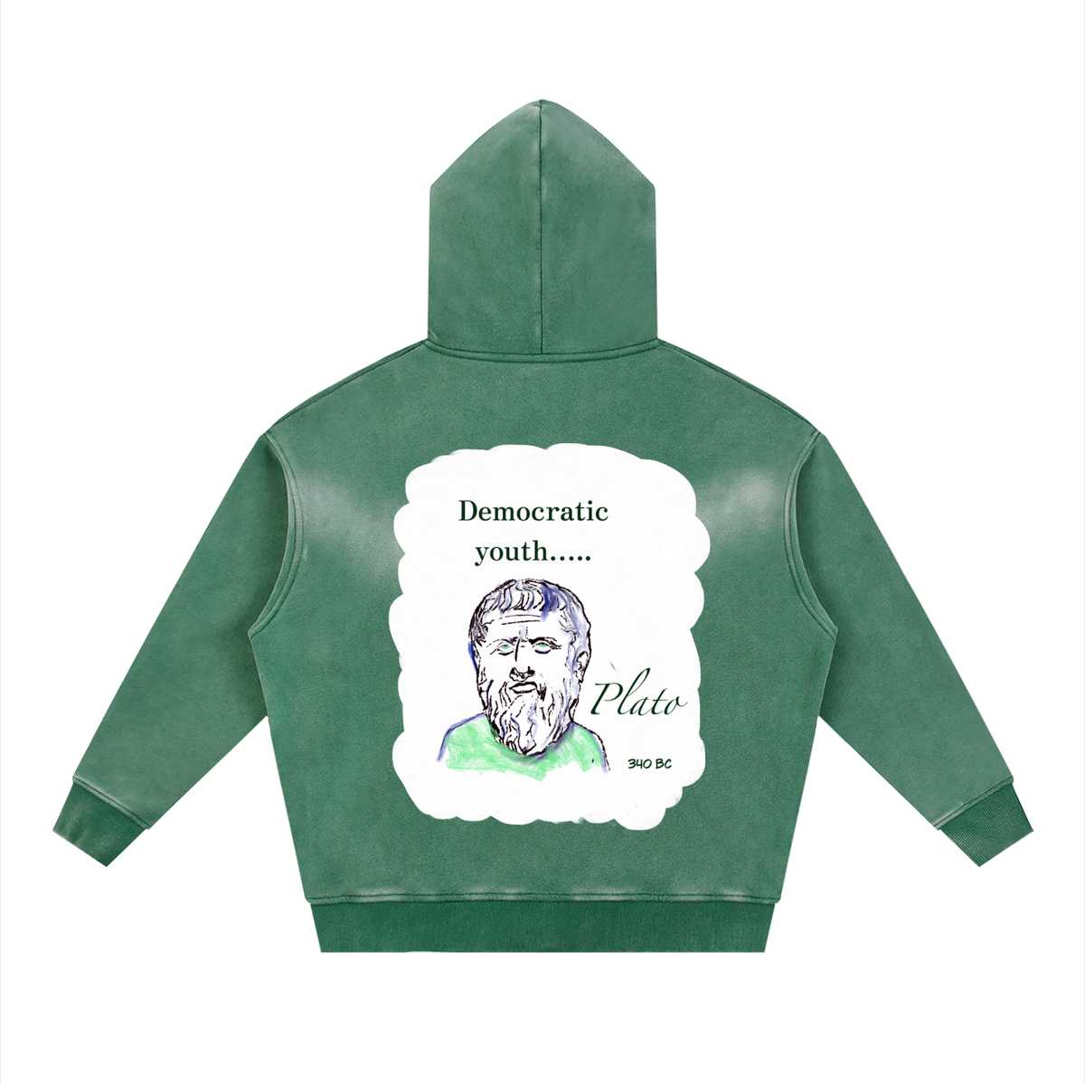 Plato Democratic Youth Sunfade Two-way Zipper Boxy Fleece Hoodie