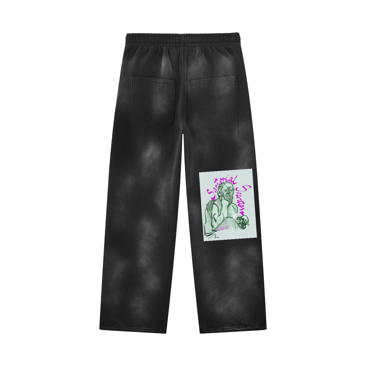 Mini Plato Unisex Sunfade Wide Leg Fleece Sweatpants