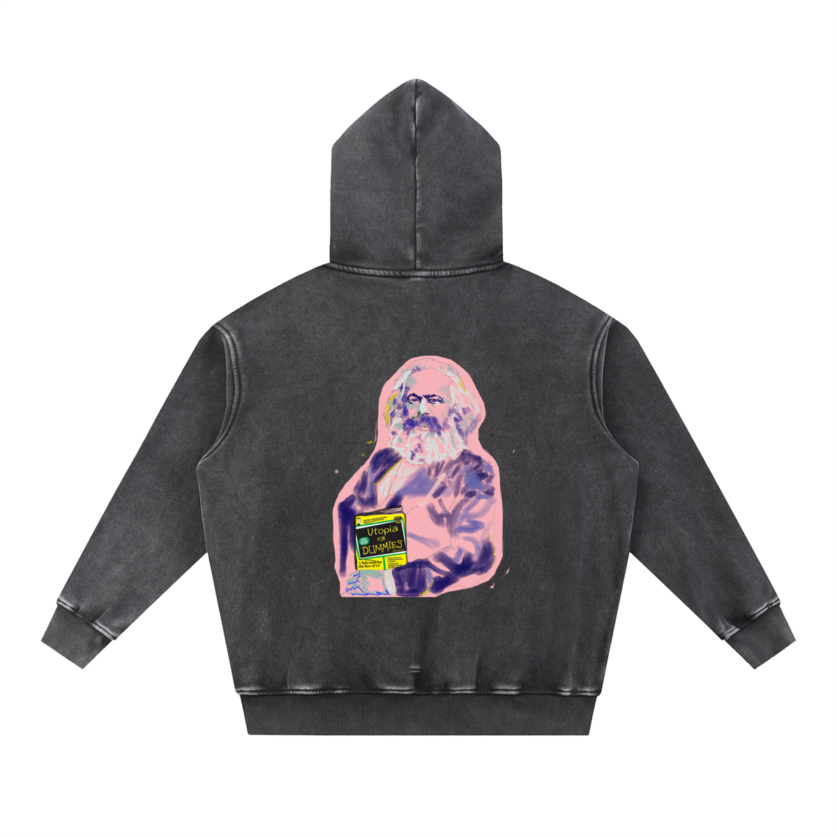 Utopia For Dummies Snow Wash Fleece Oversize Hoodie