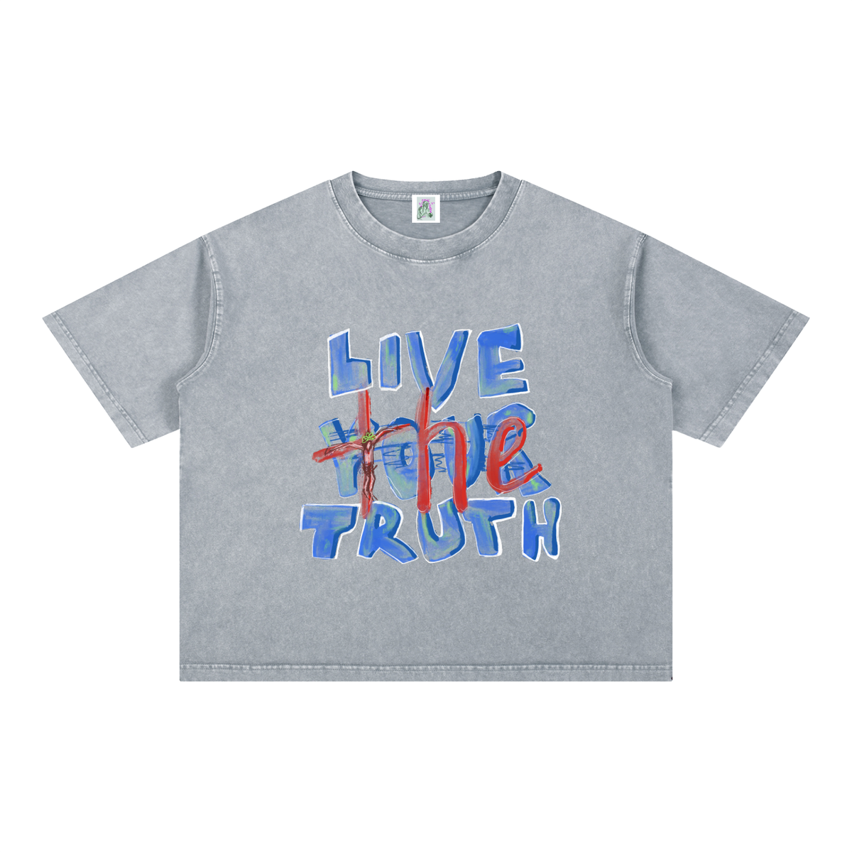 Live The Truth Mineral Wash Boxy Cotton T-Shirt