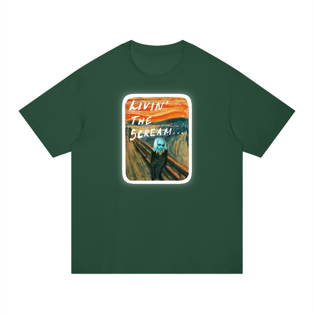 Living the Scream Rounded Unisex Regular Fit Cotton T-Shirt
